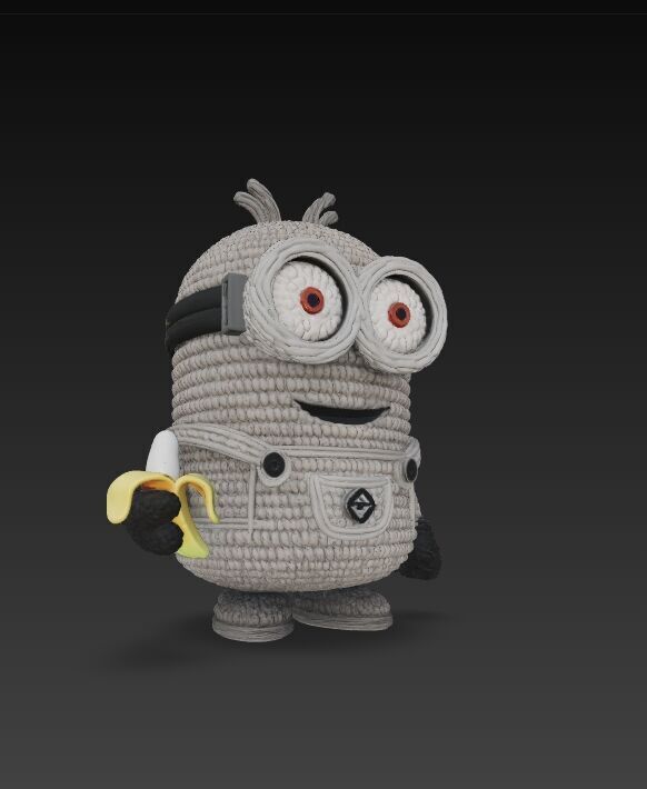 Minion Bob Knit Figure Banana Hero 3D model_3