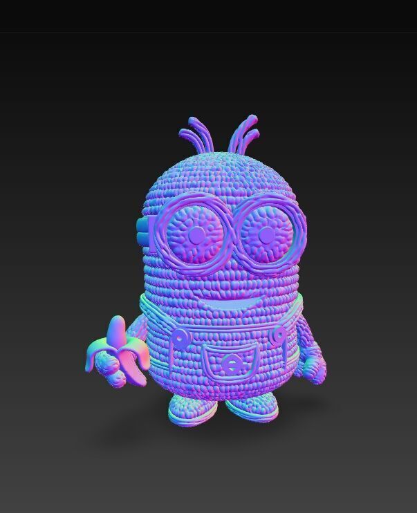 Minion Bob Knit Figure Banana Hero 3D model_18