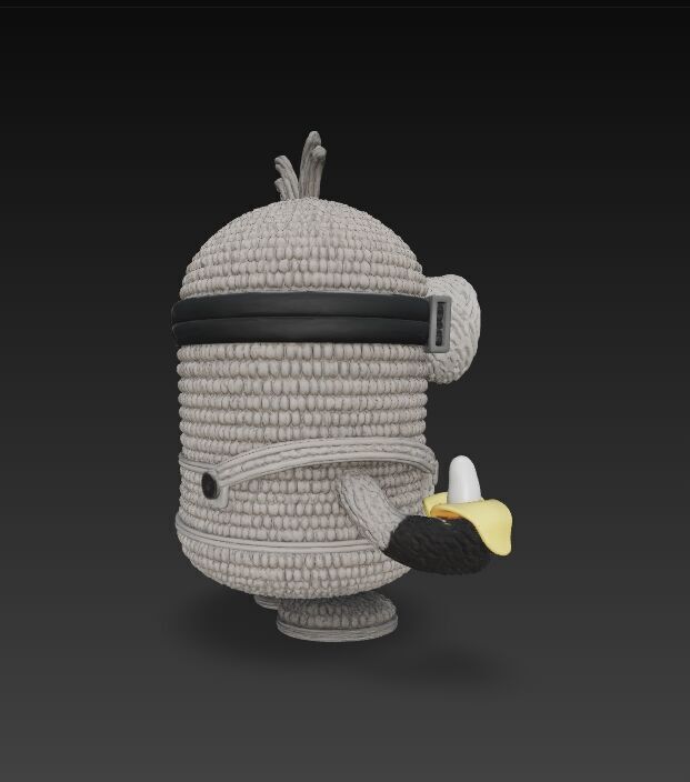 Minion Bob Knit Figure Banana Hero 3D model_4