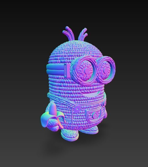 Minion Bob Knit Figure Banana Hero 3D model_12