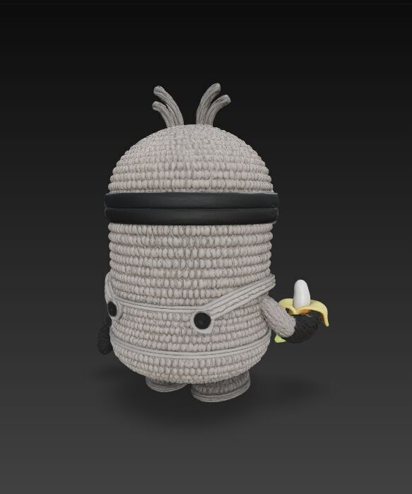 Minion Bob Knit Figure Banana Hero 3D model_5