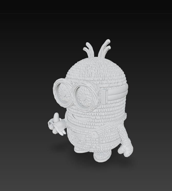Minion Bob Knit Figure Banana Hero 3D model_25