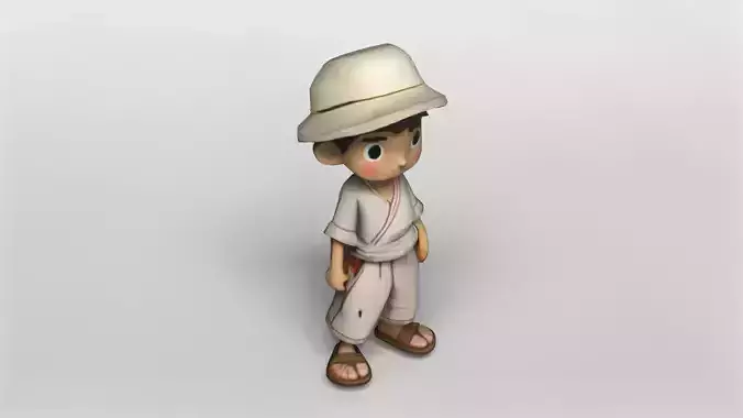 Stylized Young Boy Character 3D Model