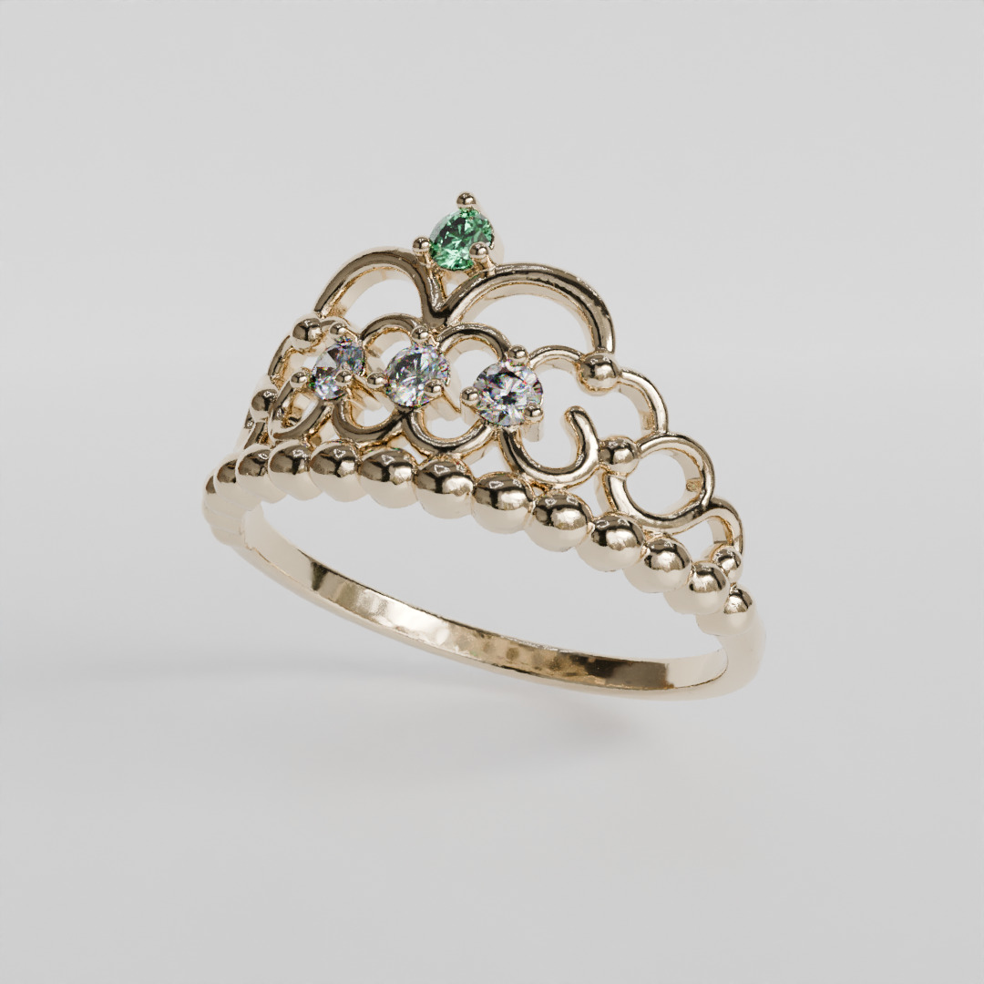 crown ring 3D print model_5