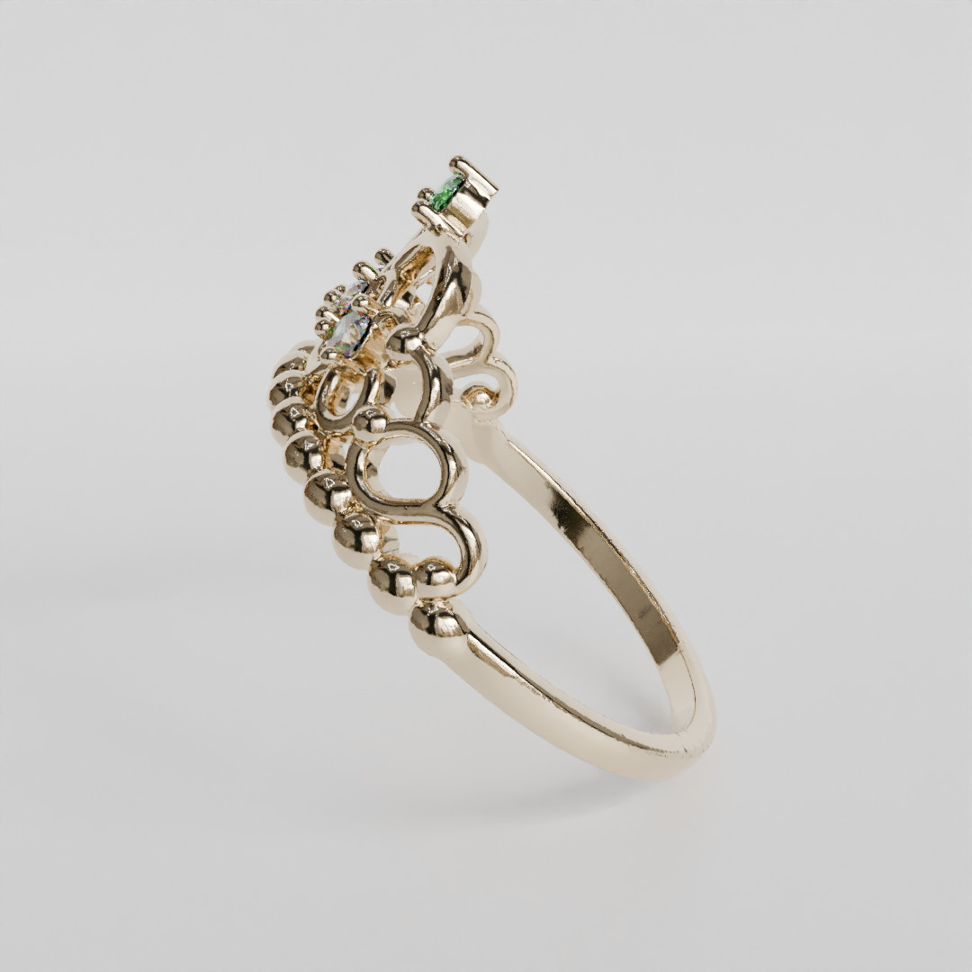 crown ring 3D print model_4