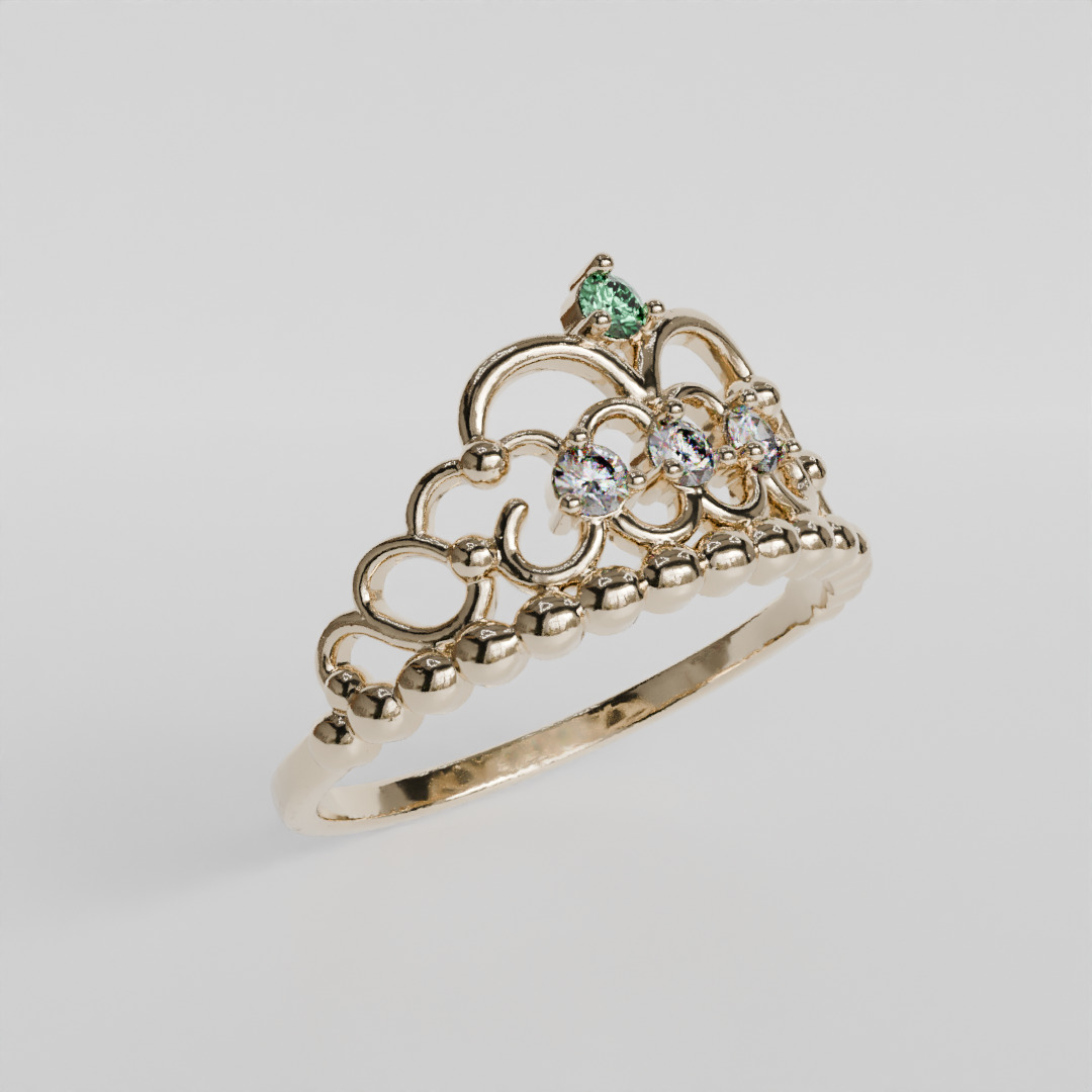crown ring 3D print model_1