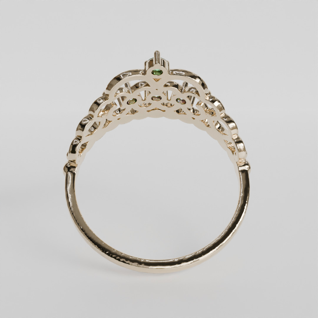 crown ring 3D print model_3