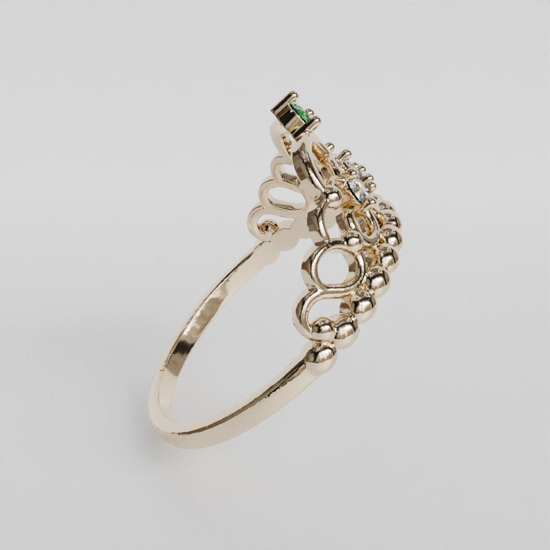 crown ring 3D print model_2