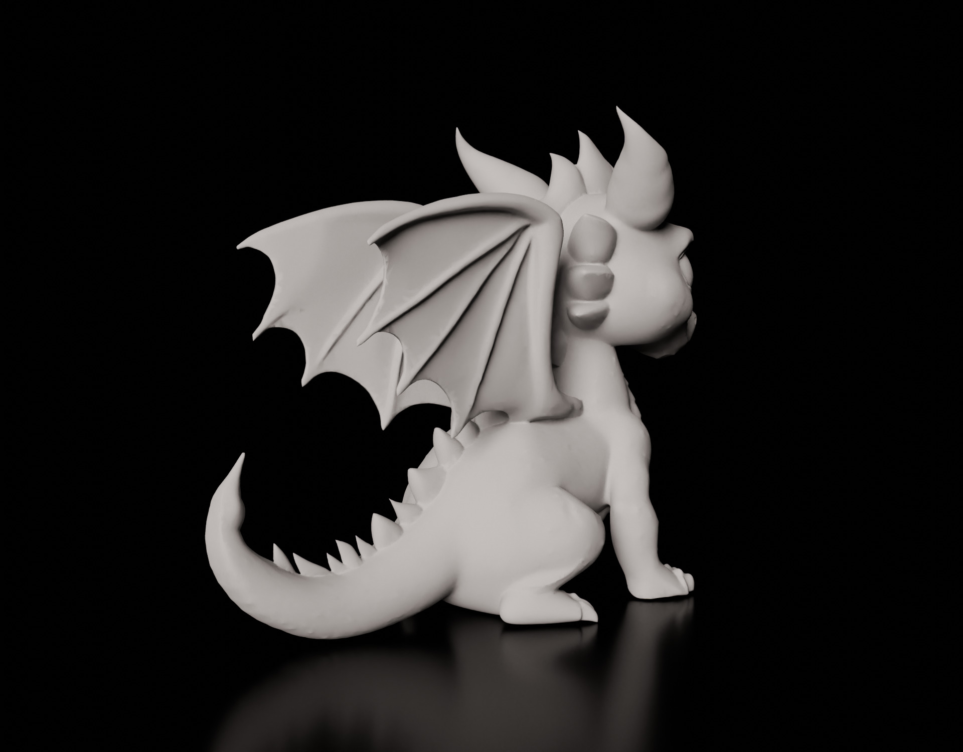 Baby Dragon 3D Printing Model Detailed STL File 3D print model_21