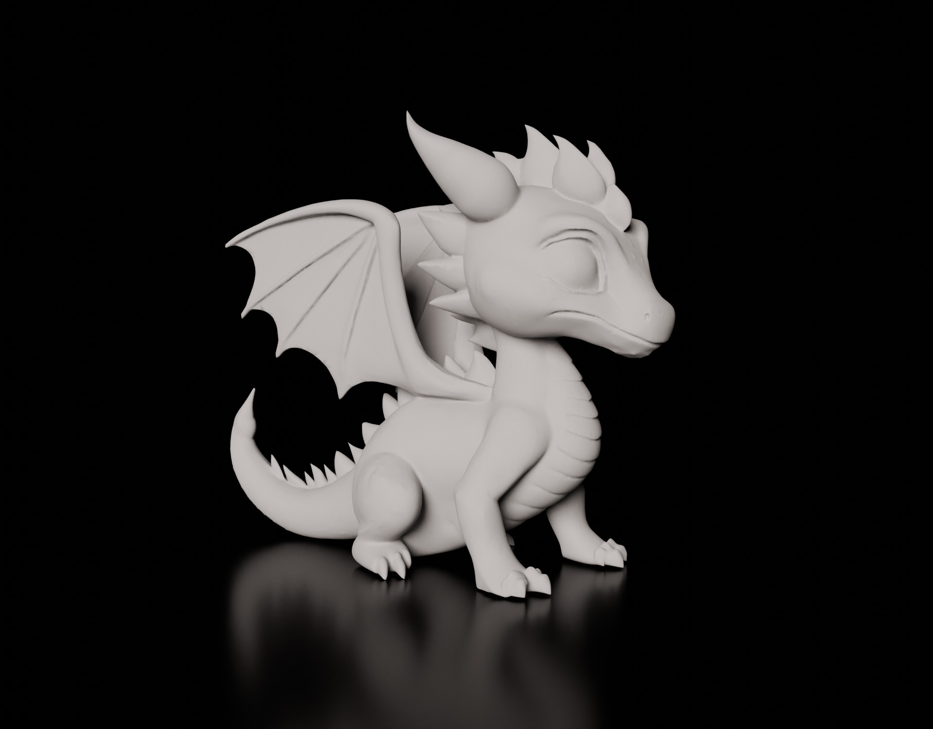 Baby Dragon 3D Printing Model Detailed STL File 3D print model_17