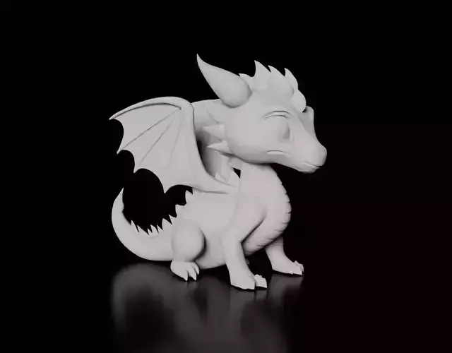 Baby Dragon 3D Printing Model Detailed STL File
