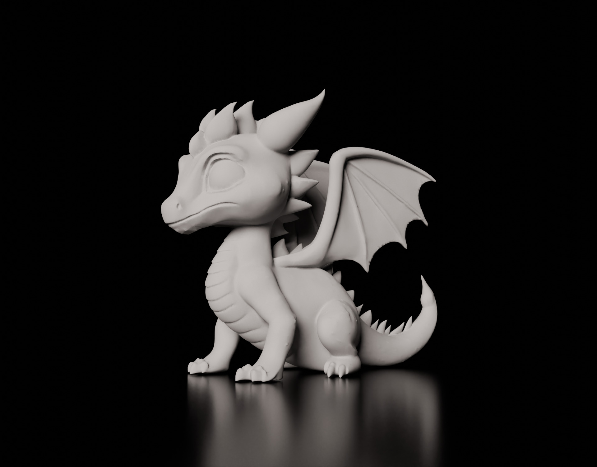 Baby Dragon 3D Printing Model Detailed STL File 3D print model_28