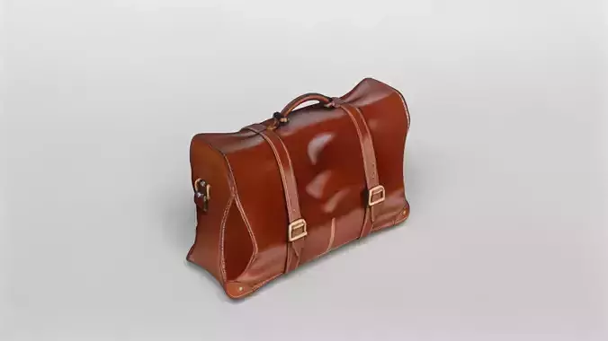 Vintage Leather Travel Bag 3D Model