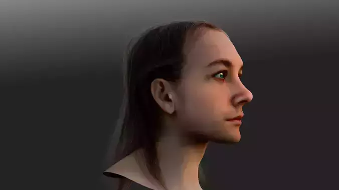 Bust of Young Brunette Woman