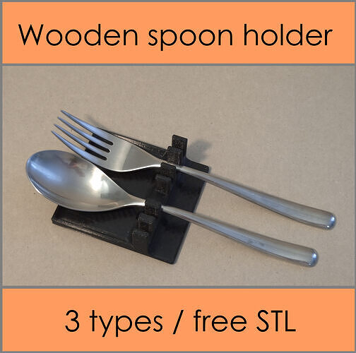 Wooden spoon holder Free 3D model
