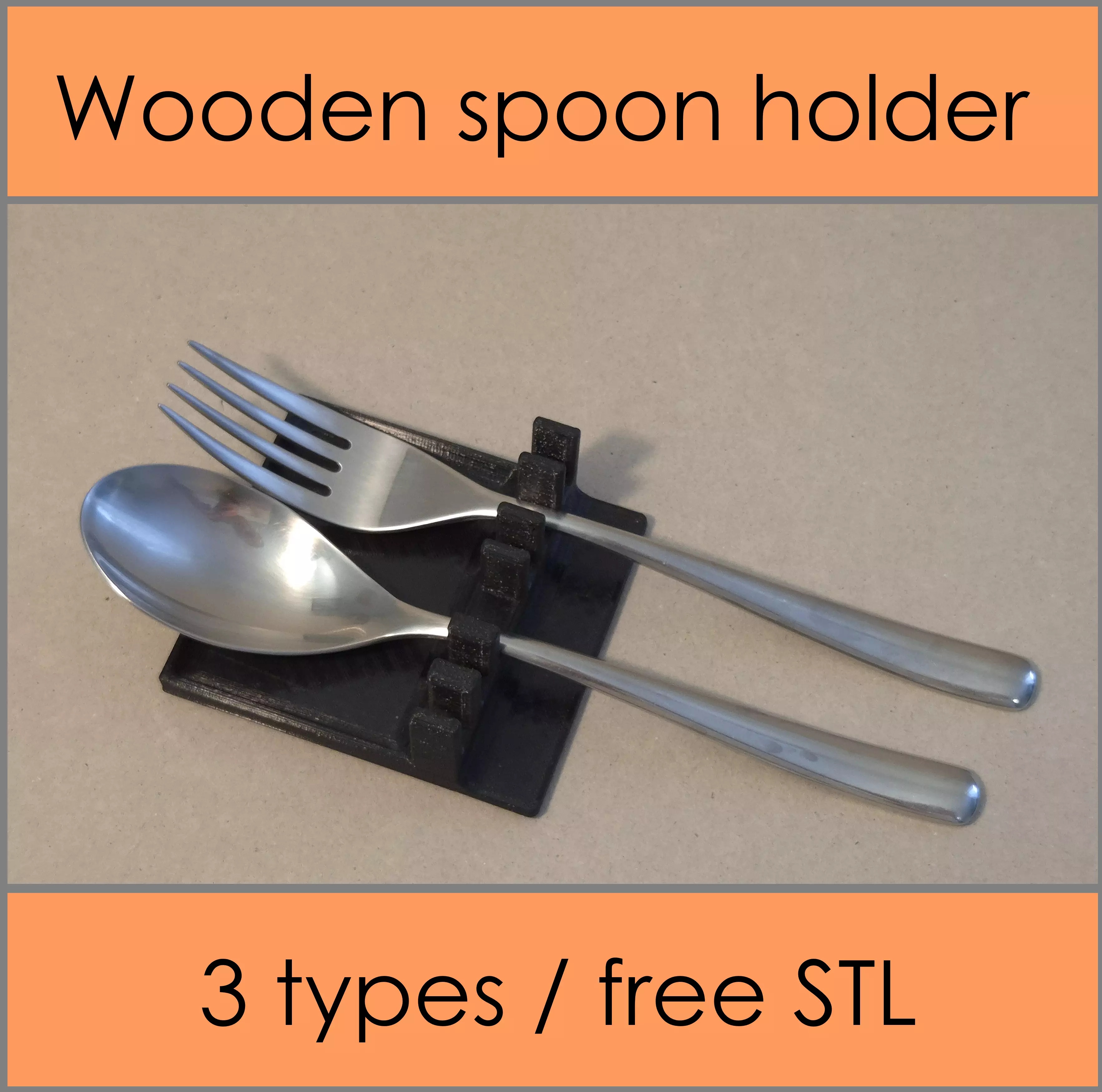 Wooden spoon holder Free 3D model