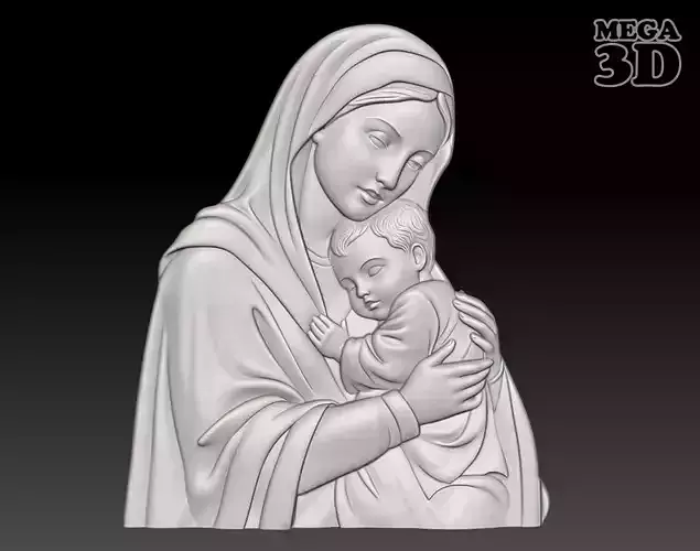 Virgin Mary embracing the sleeping Infant Jesus - 250604