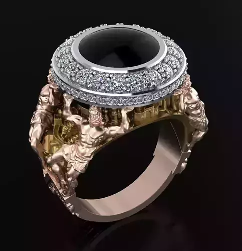 Atlant Ring 3DM STL OBJ model for 3D printing and CNC 3D print model