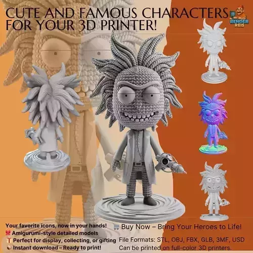 Rick Sanchez Knit Figure Interdimensional Genius 3D model