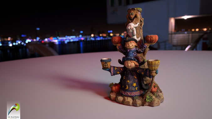 0002-01 Large Multi-Candle Holder Low-poly 3D model