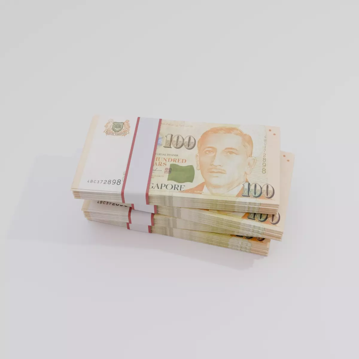100 Singapore Dollar Currency Low-poly 3D model_0