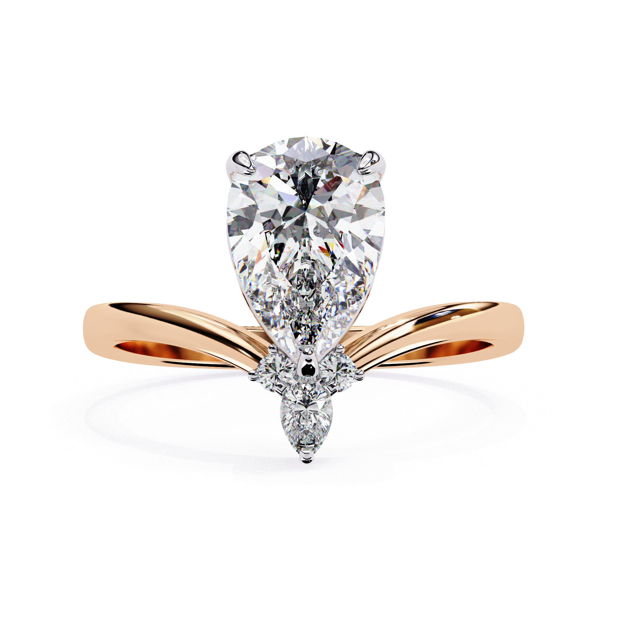 PEAR DIAMOND RING -CAD-147 3D model_2