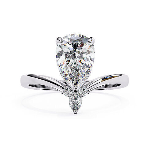 PEAR  DIAMOND RING -CAD-147 3D model