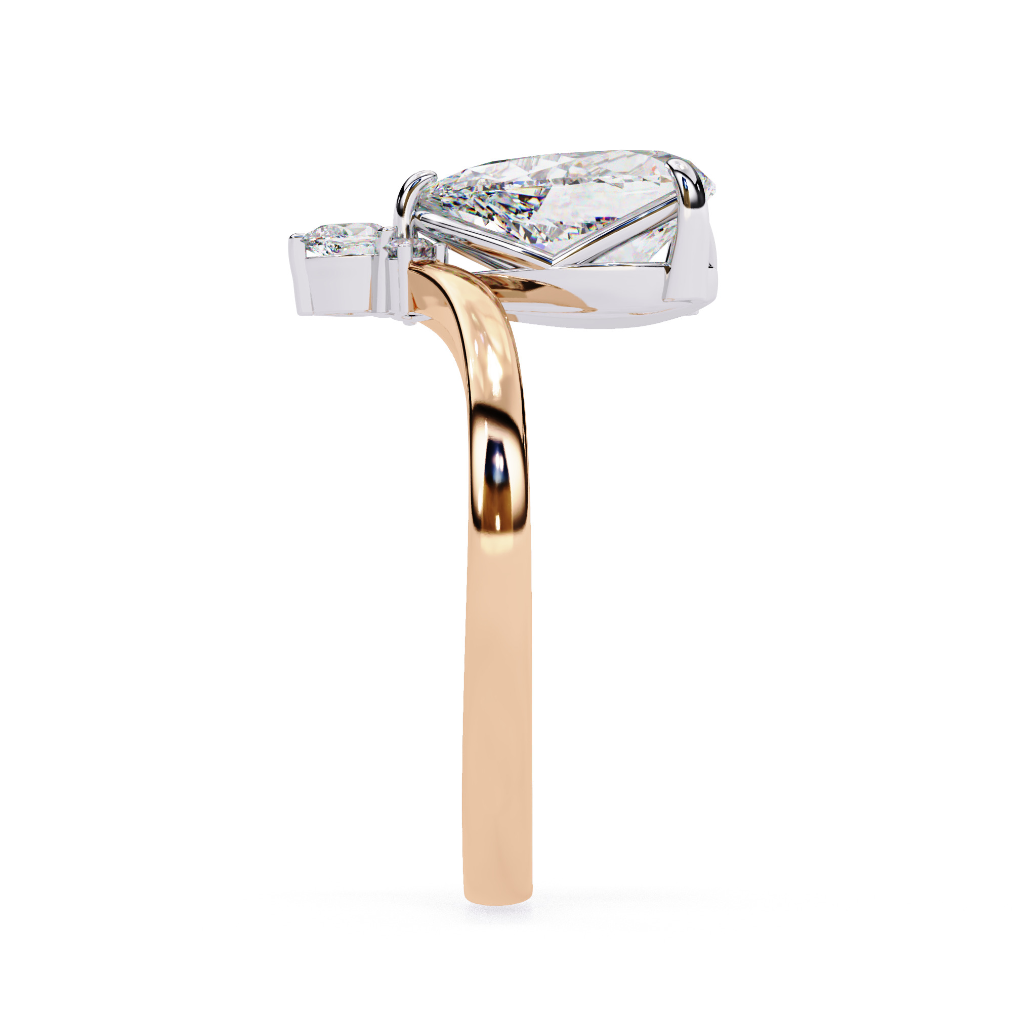 PEAR DIAMOND RING -CAD-147 3D model_5