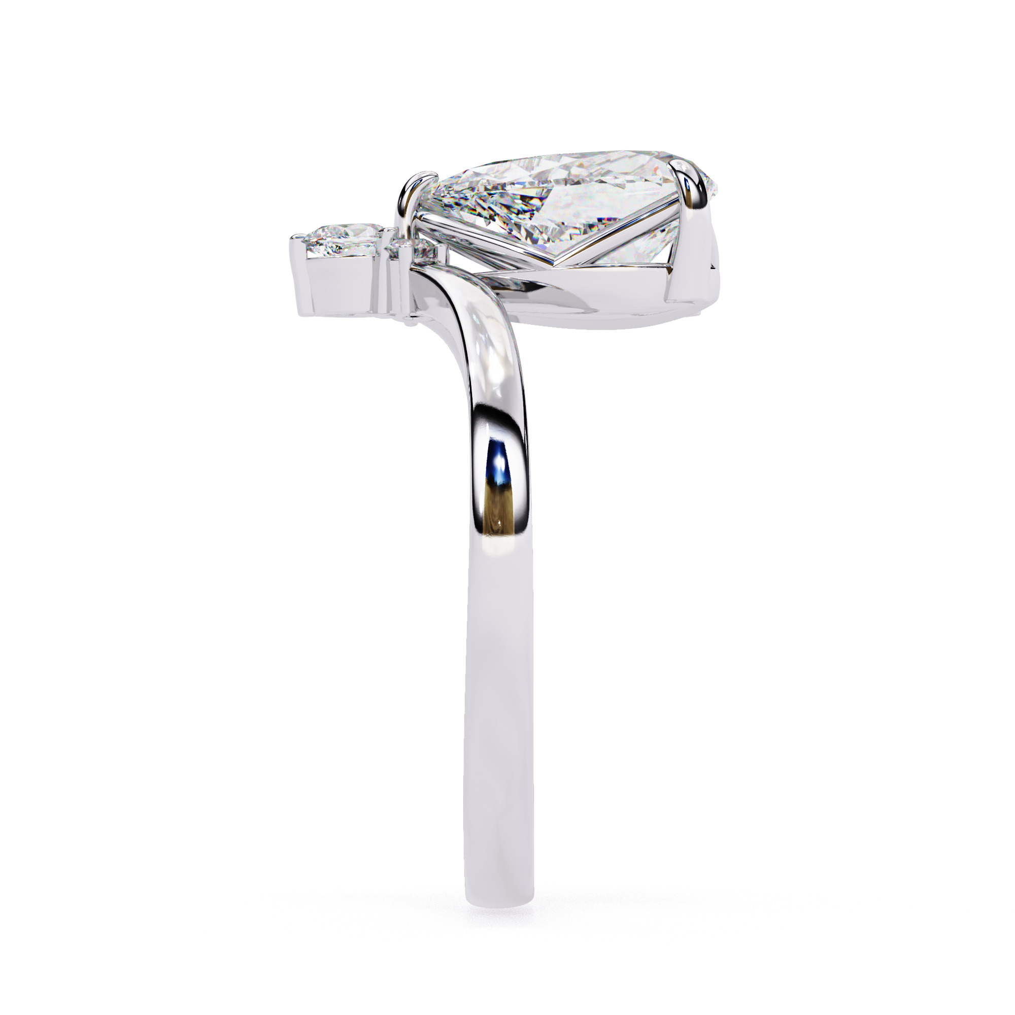 PEAR DIAMOND RING -CAD-147 3D model_9