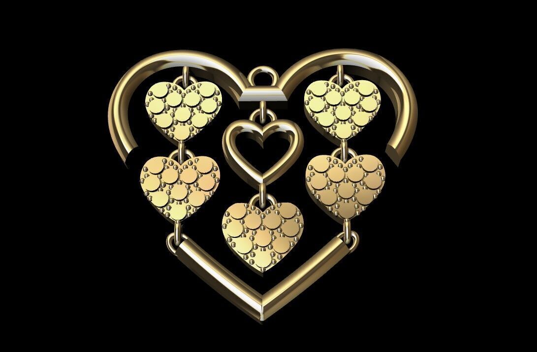 Heart pendant or necklace 3D print model_2