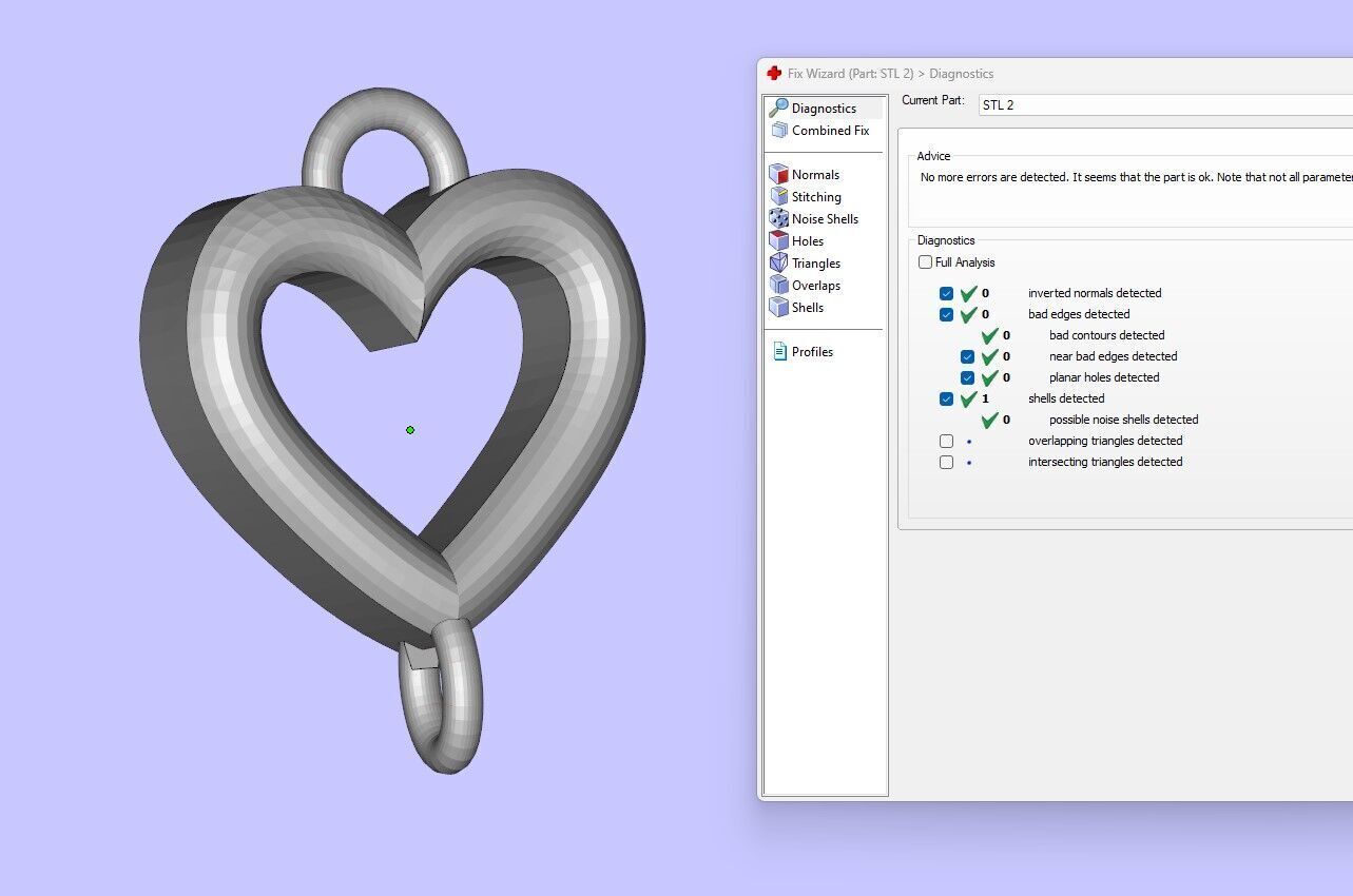 Heart pendant or necklace 3D print model_6