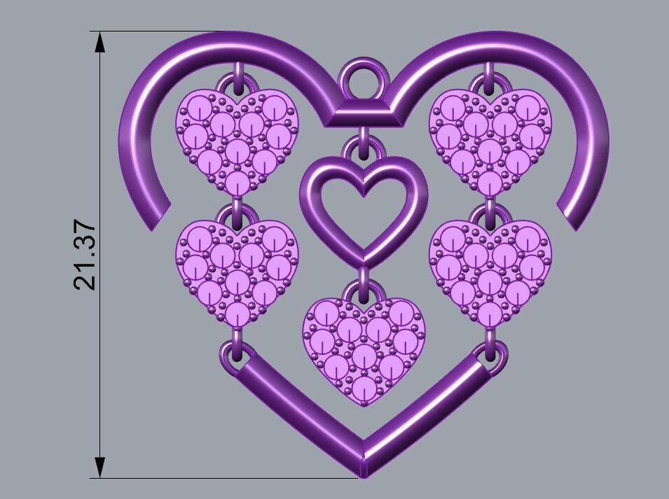 Heart pendant or necklace 3D print model_1