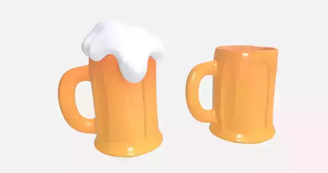 Stylized Beer Mug 3D for 3D print