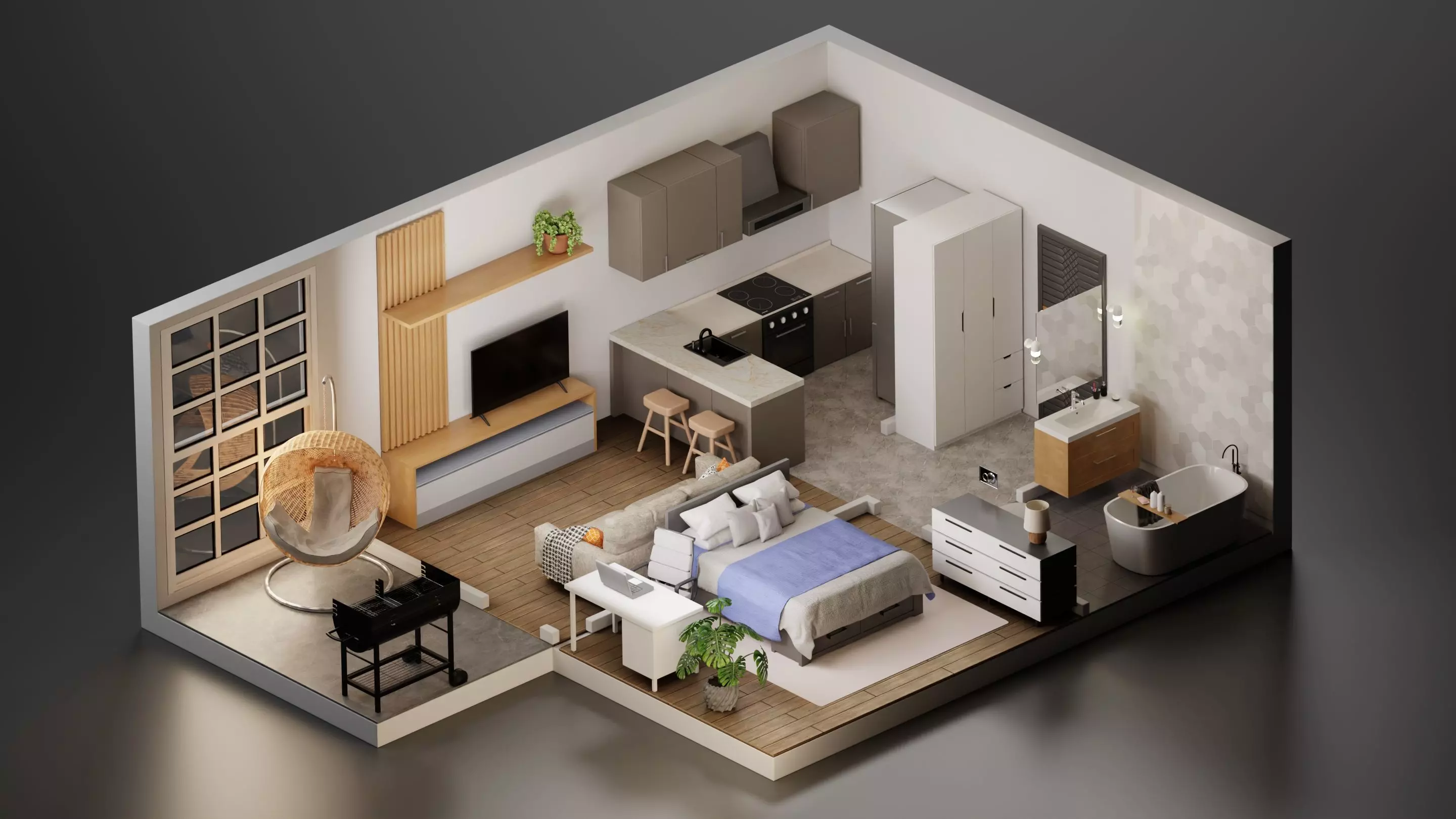 Apartment interior 3D model_0