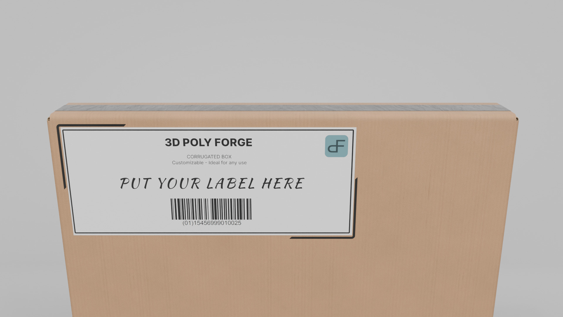 Cardboard Box R-044 - Rigged and Customizable Low-poly 3D model_4