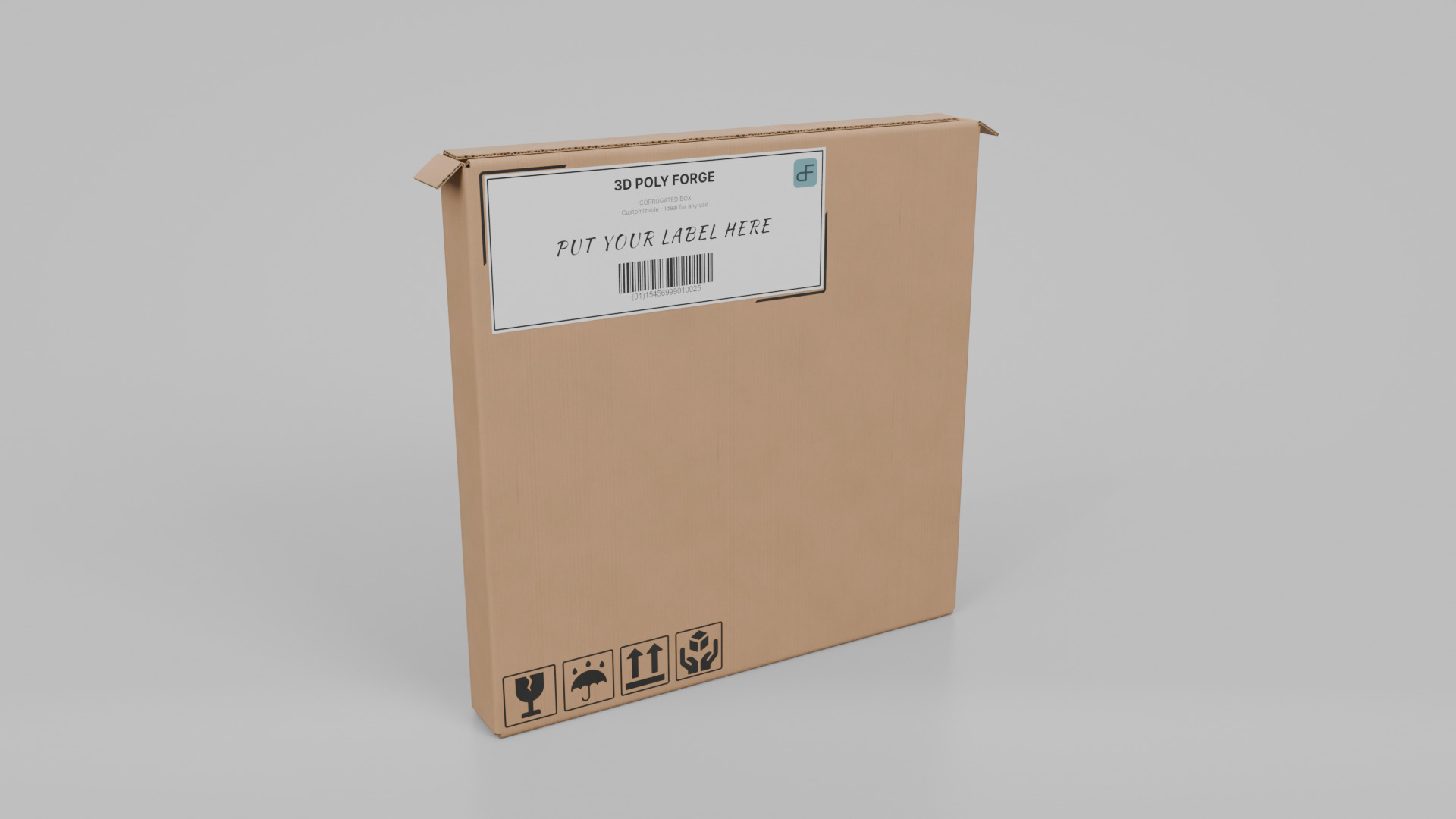 Cardboard Box R-044 - Rigged and Customizable Low-poly 3D model_7