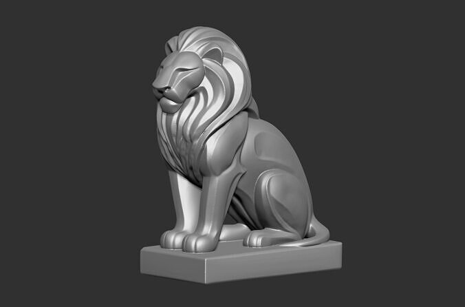 Stylized Lion Statue  3D Print Model 3D print model