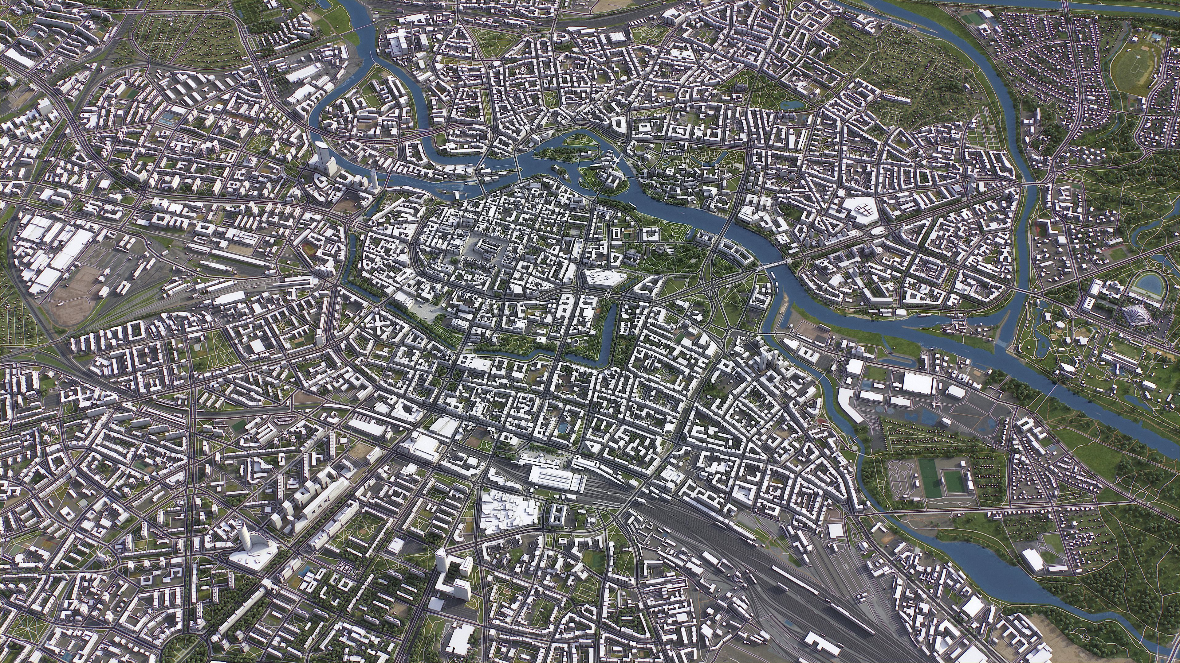 Wroclaw - Topography Terrain 3D City 3D Model Collection_29