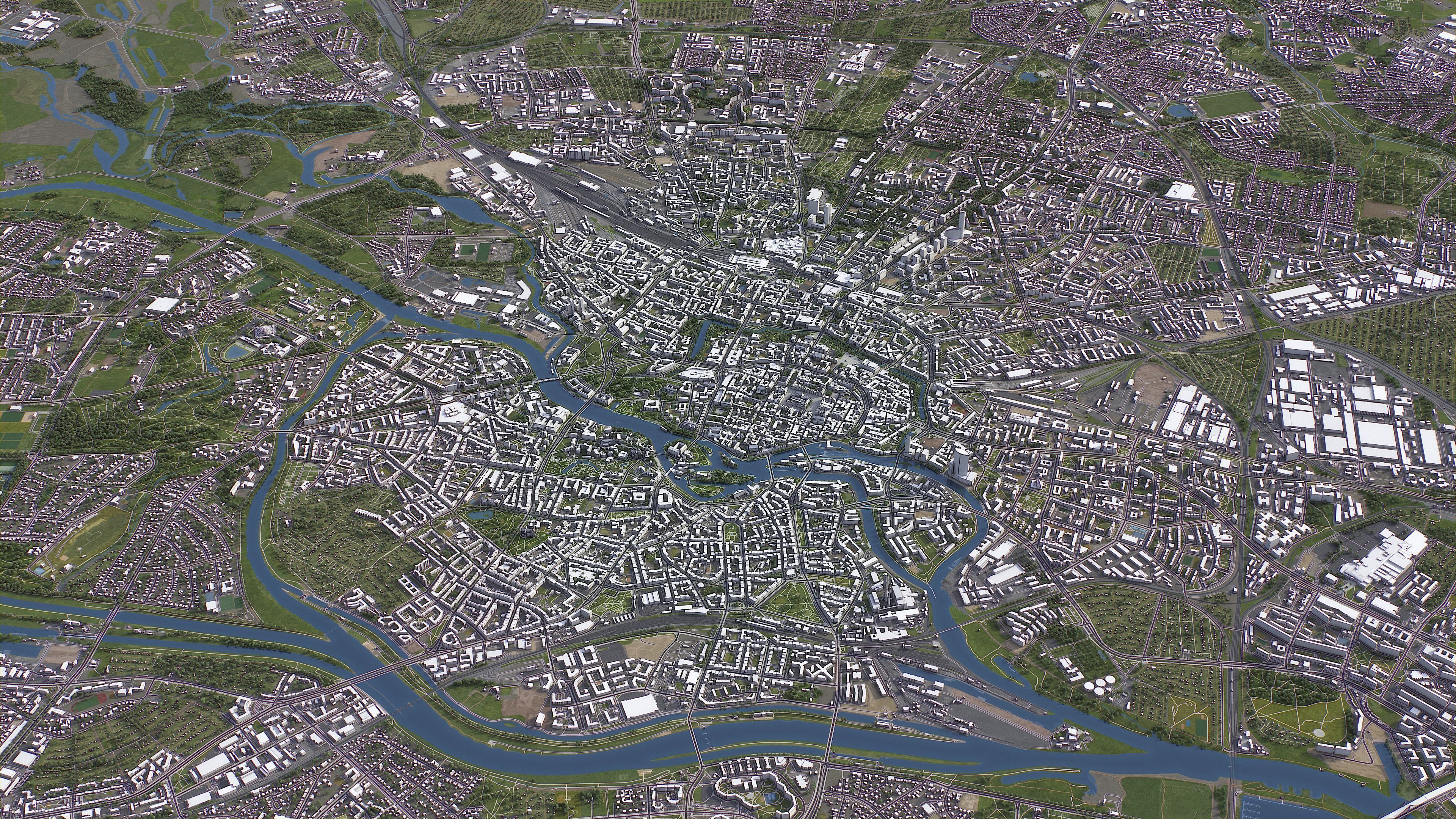 Wroclaw - Topography Terrain 3D City 3D Model Collection_45