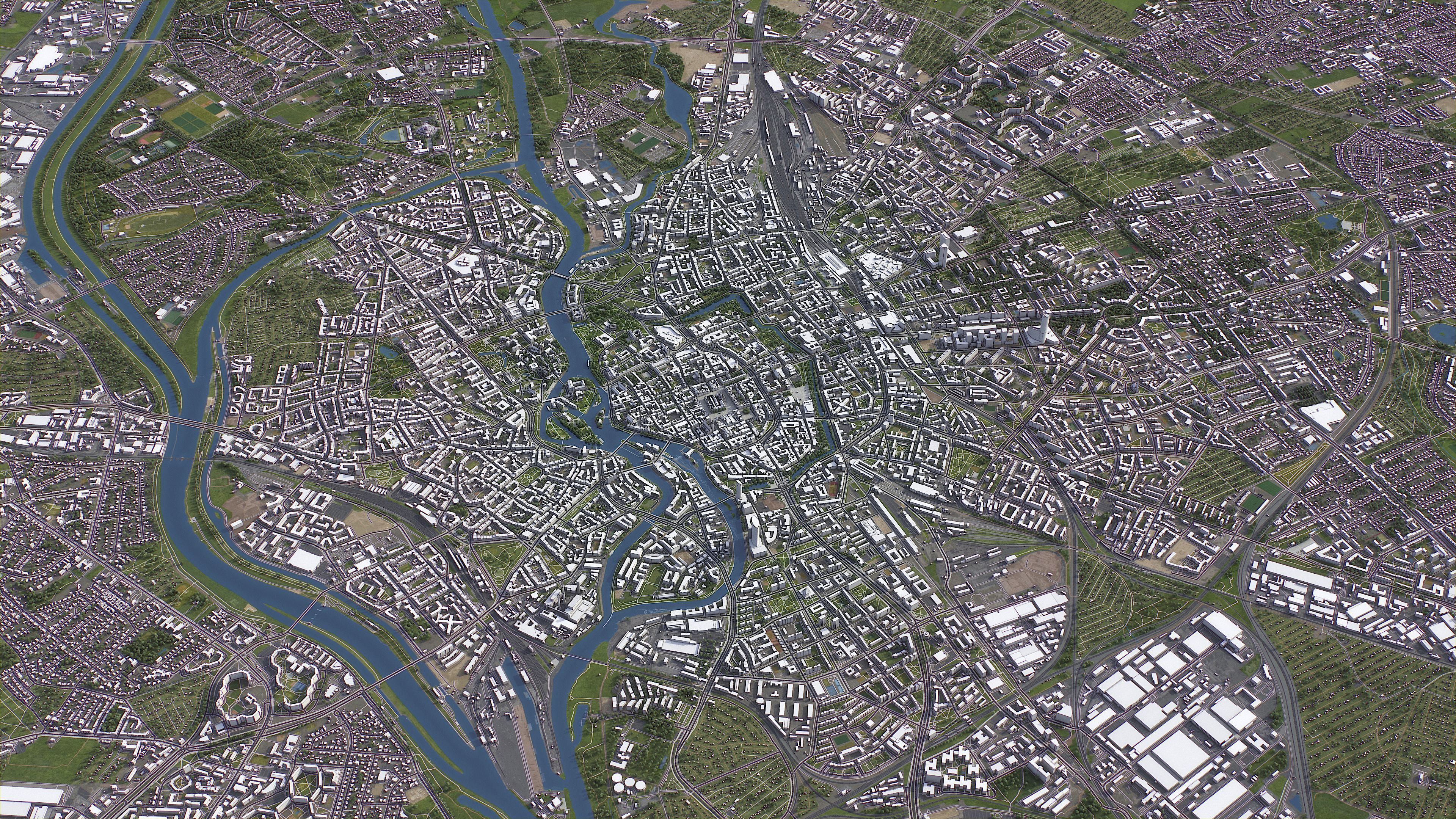 Wroclaw - Topography Terrain 3D City 3D Model Collection_41