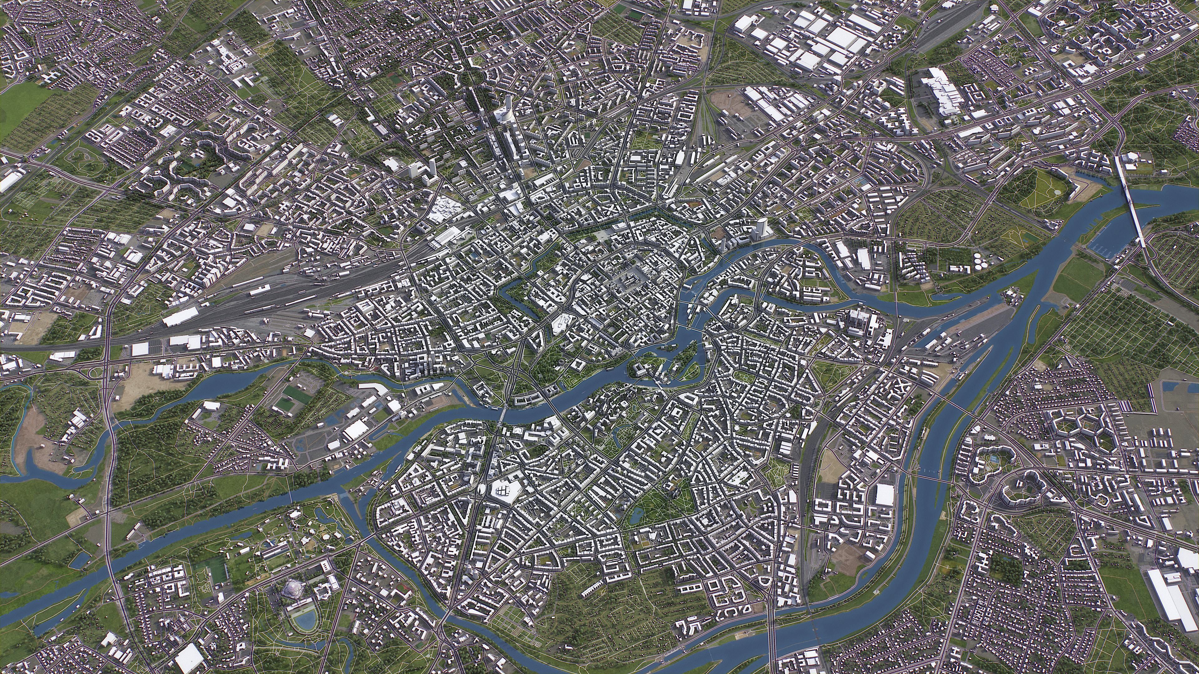 Wroclaw - Topography Terrain 3D City 3D Model Collection_49
