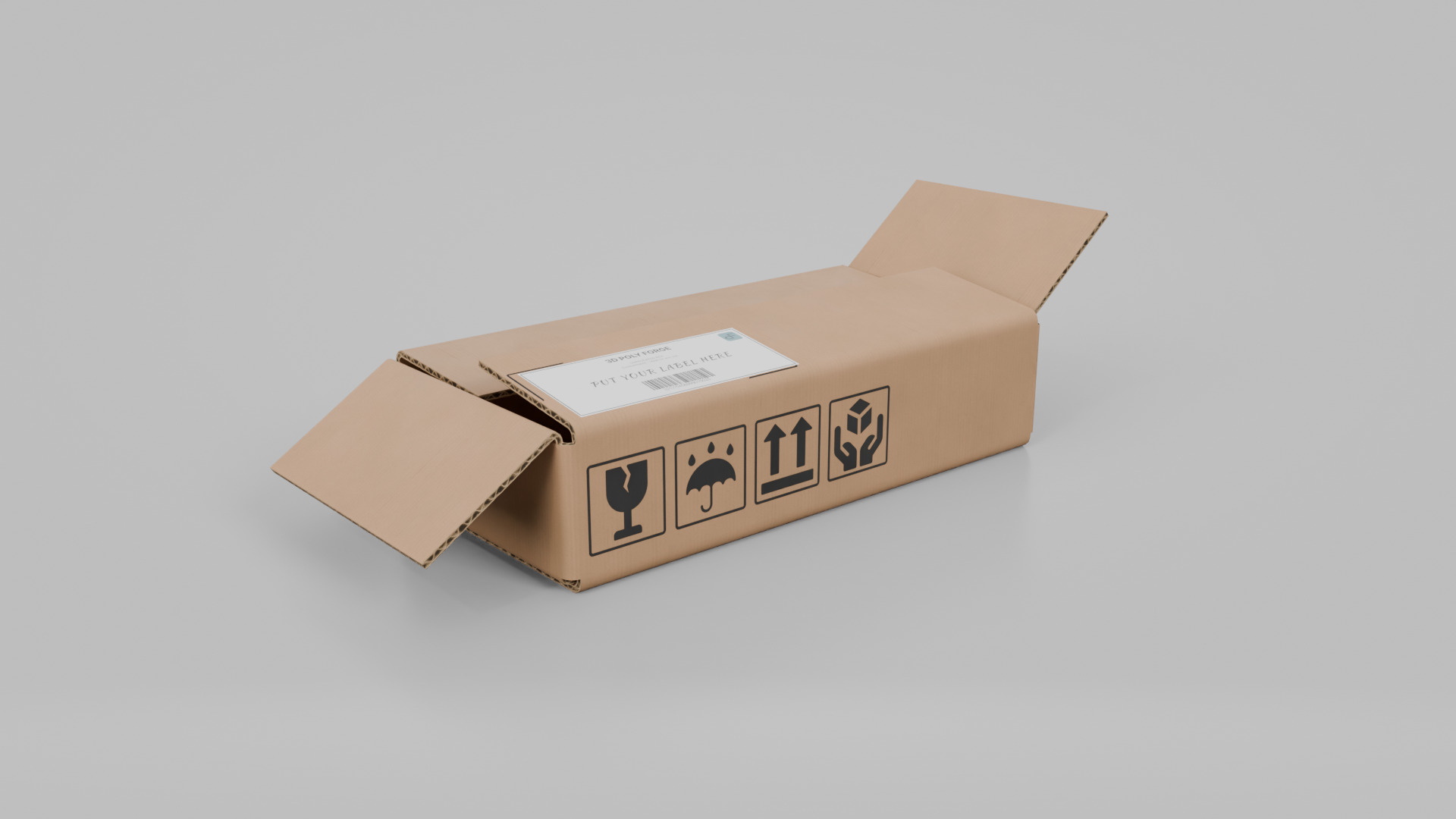Cardboard Box R-120 - Rigged and Customizable Low-poly 3D model_8