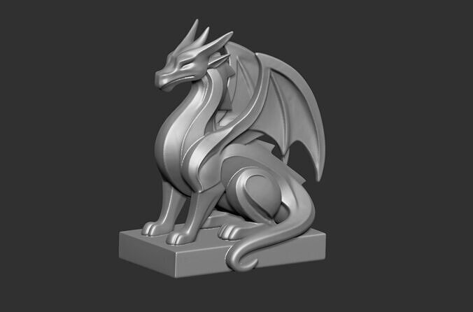 Stylized Dragon Statue  3D Print Model 3D print model