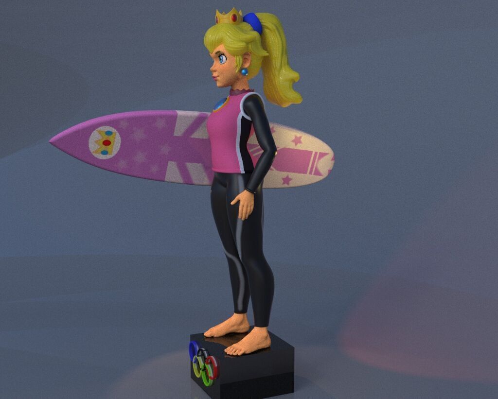 Princess Peaches Surf 3D print model_3