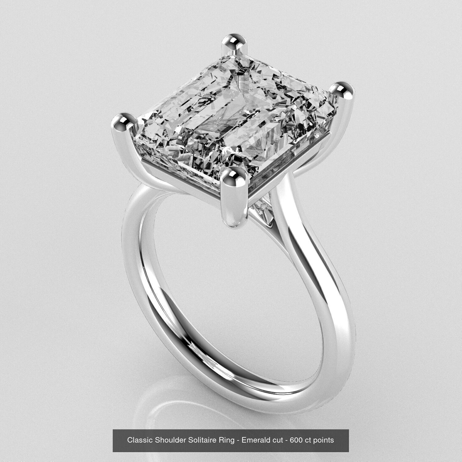 Classic Shoulder Solitaires - Various Stones 3D Model Collection _11