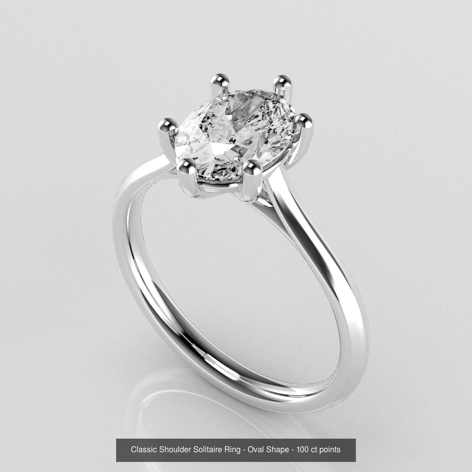 Classic Shoulder Solitaires - Various Stones 3D Model Collection _2