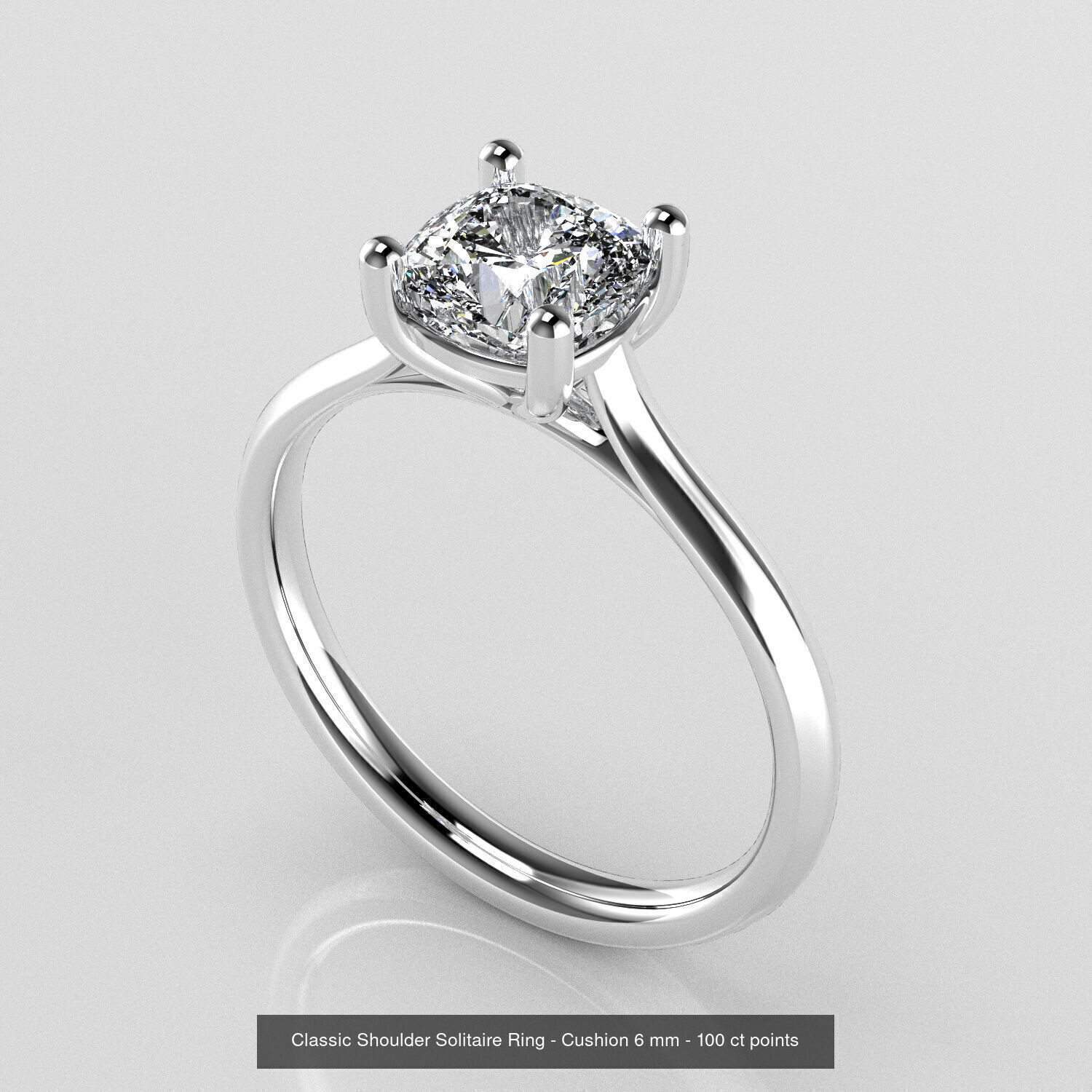 Classic Shoulder Solitaires - Various Stones 3D Model Collection _4