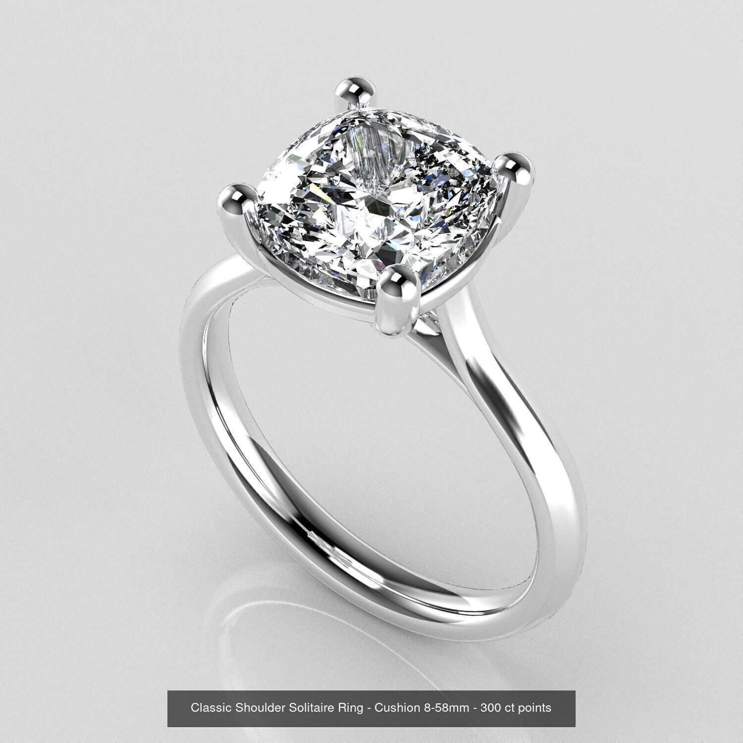 Classic Shoulder Solitaires - Various Stones 3D Model Collection _6