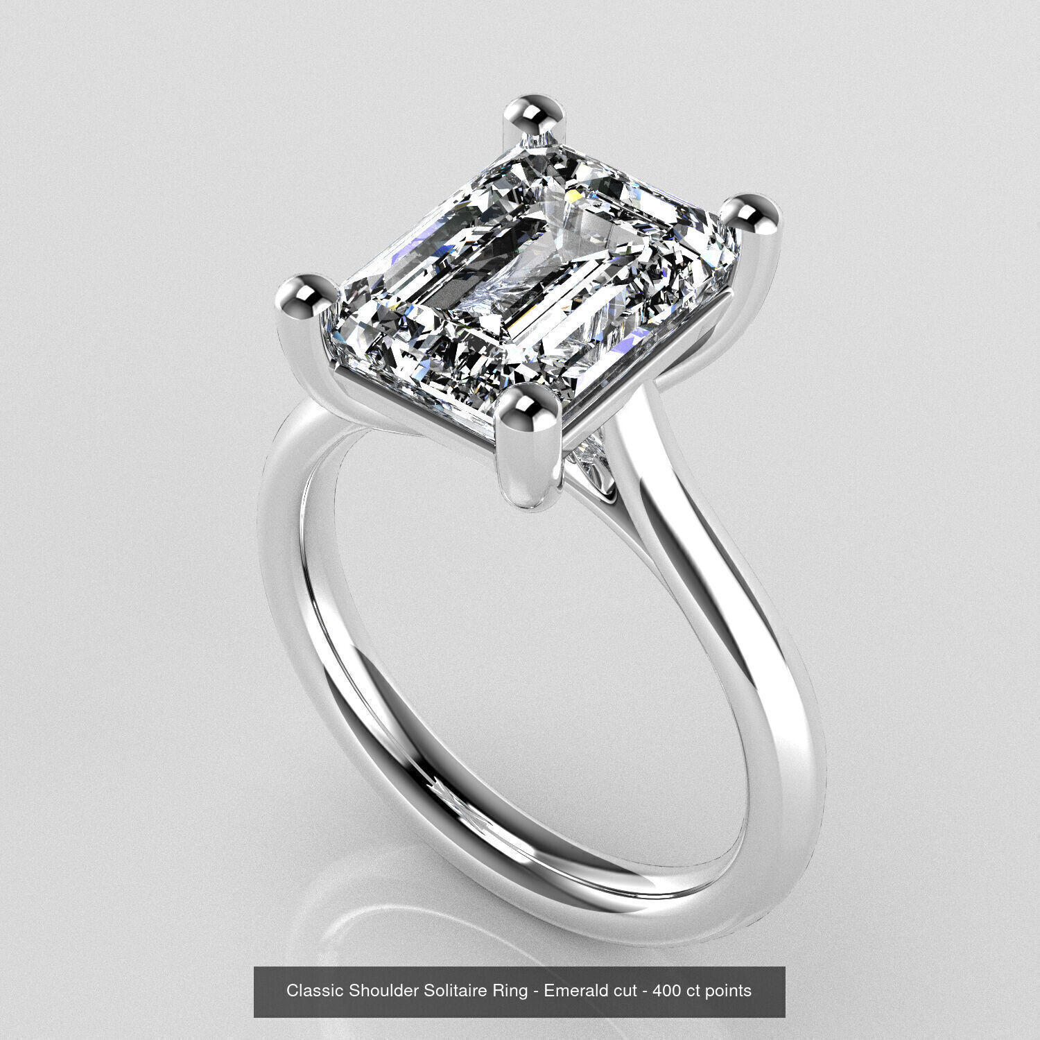 Classic Shoulder Solitaires - Various Stones 3D Model Collection _10