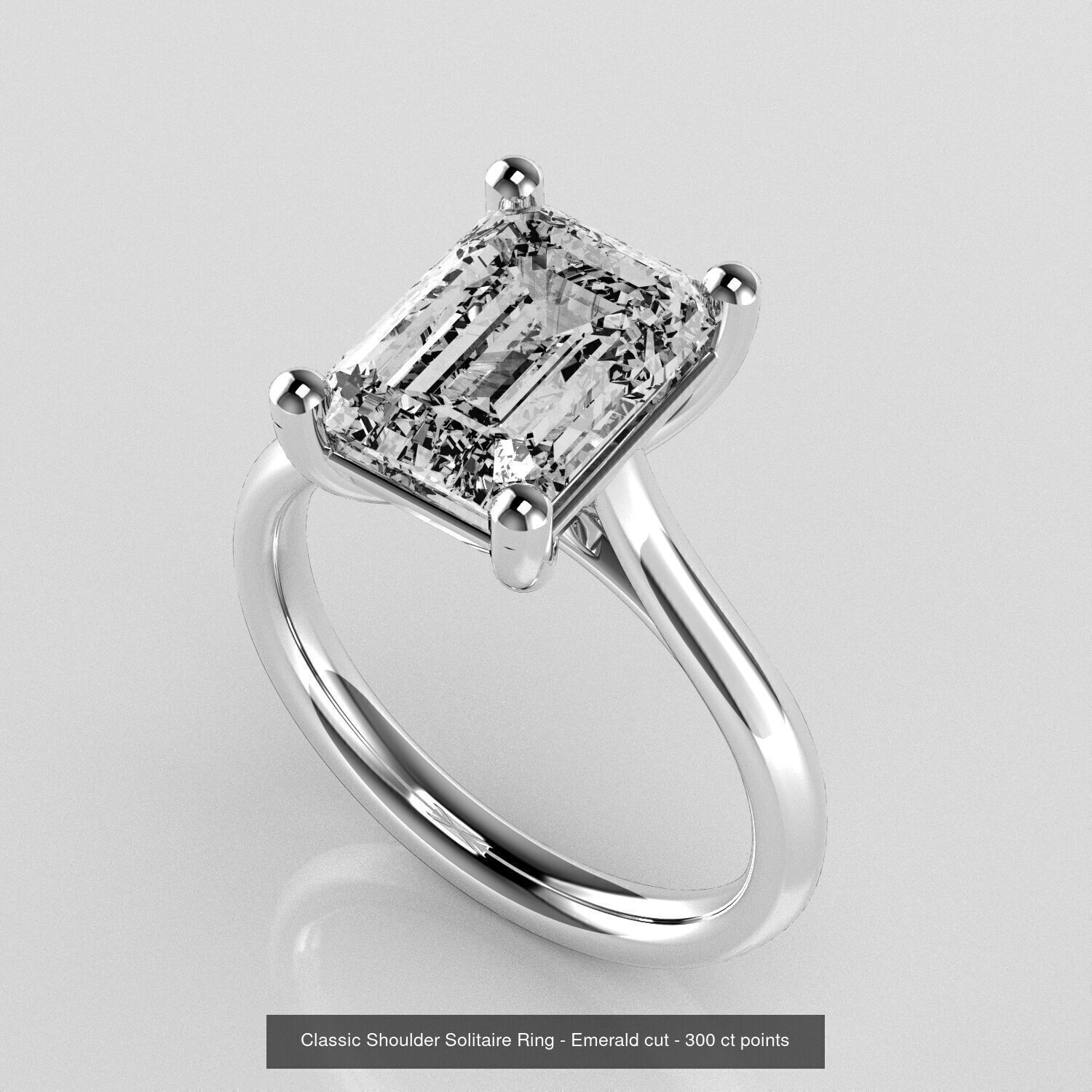 Classic Shoulder Solitaires - Various Stones 3D Model Collection _9